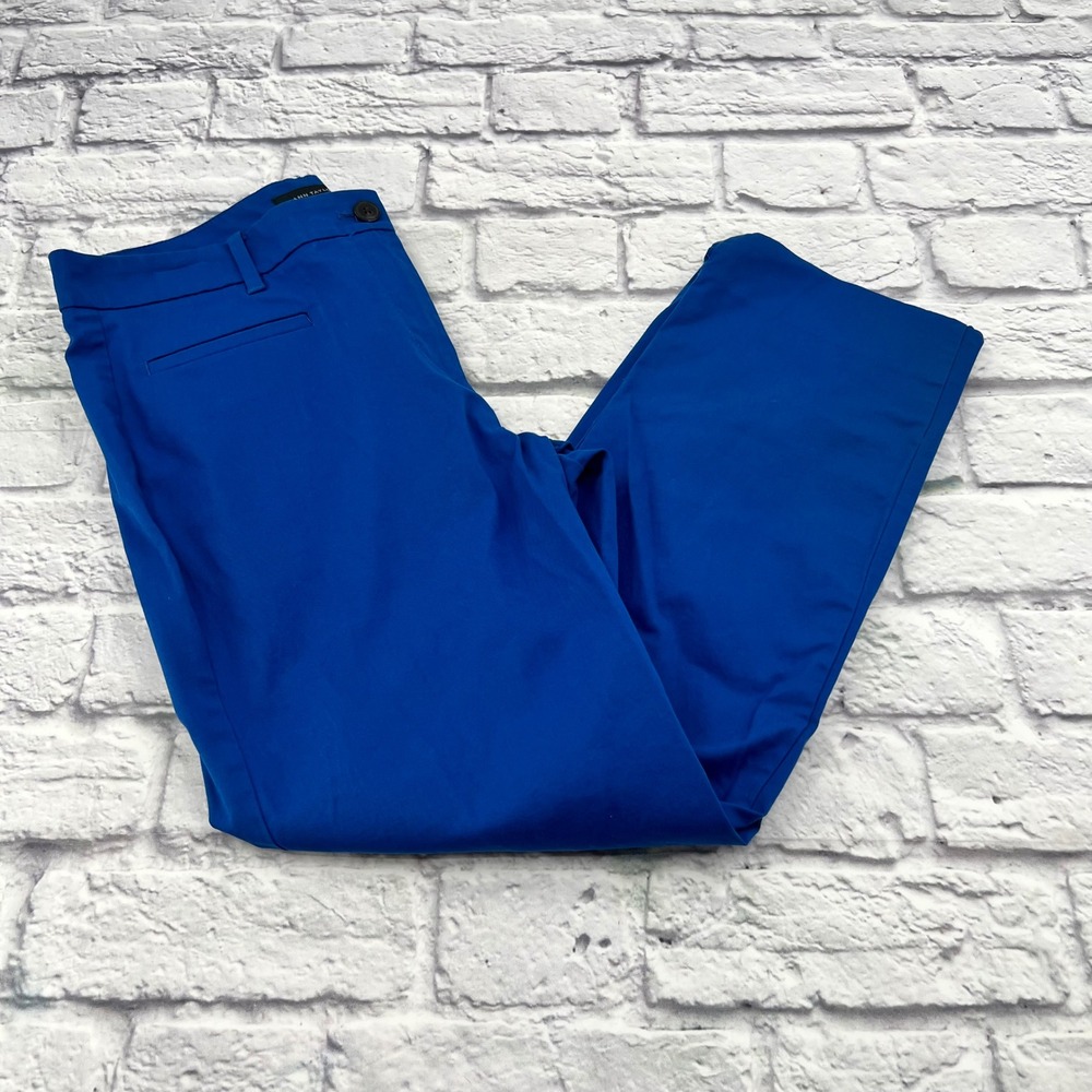 Ann Taylor Womens Royal Blue Capri Pants Size 6 Ankle Slit Business Casual